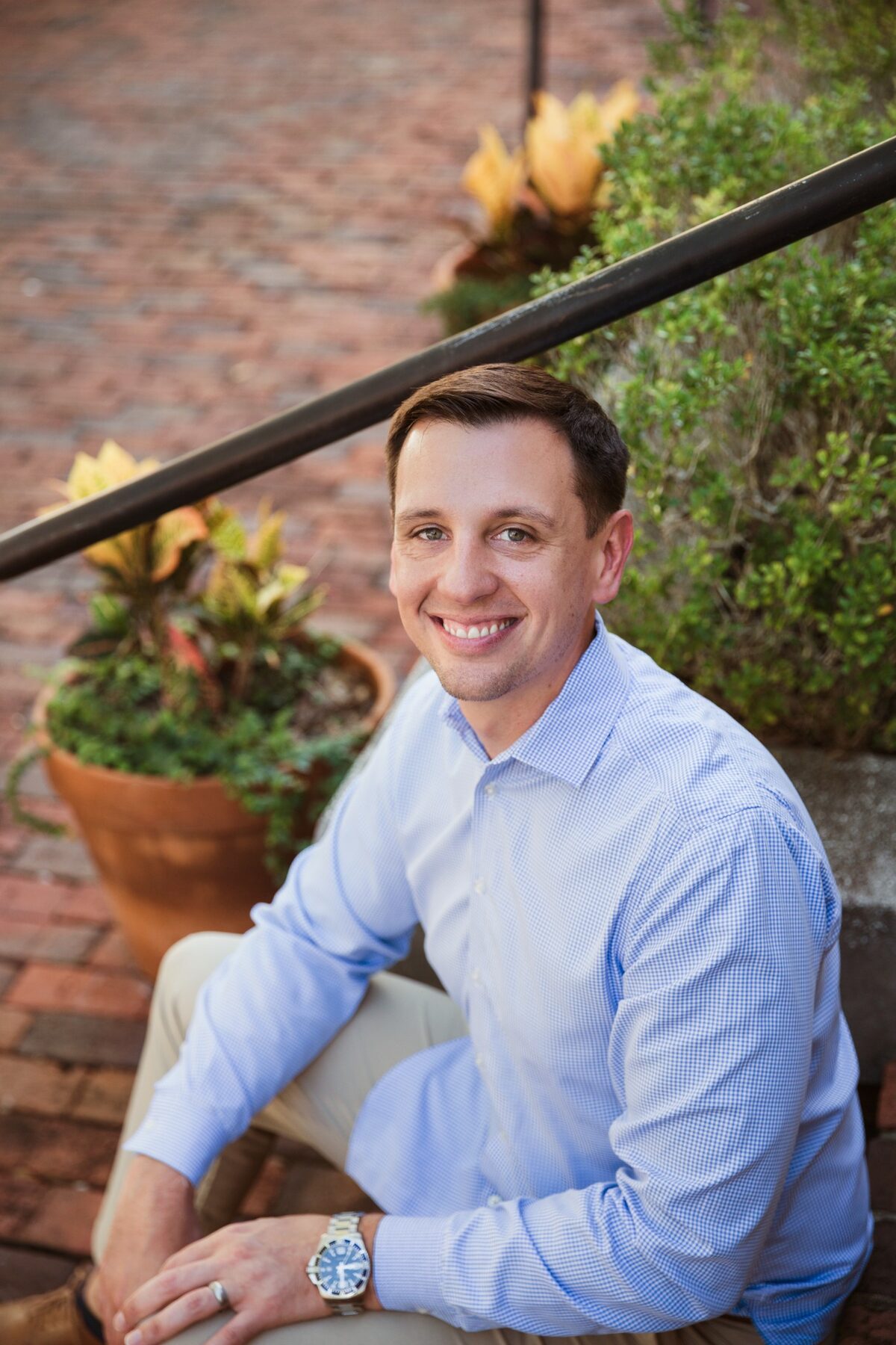 Donavan Arnold seated outdoors
