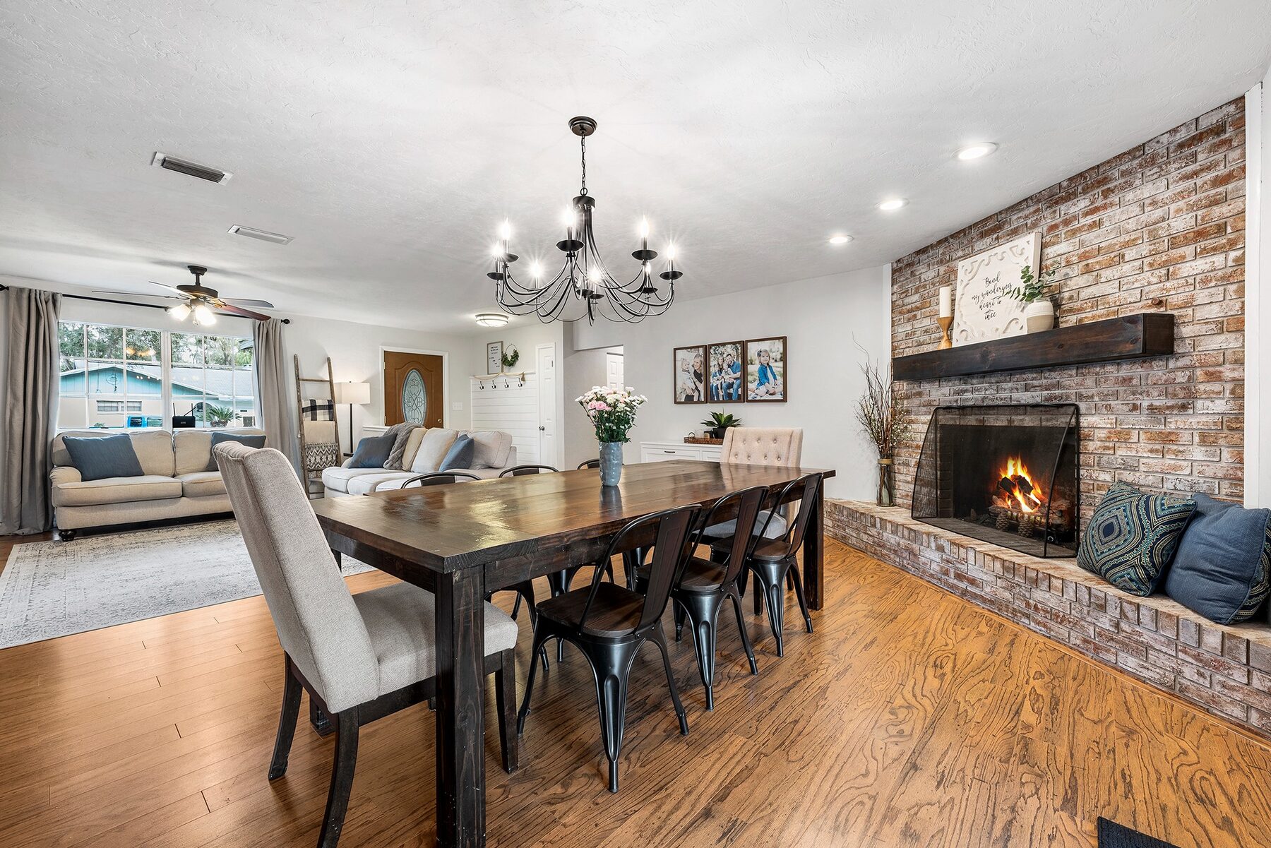 Dining and living area in a Gainesville home