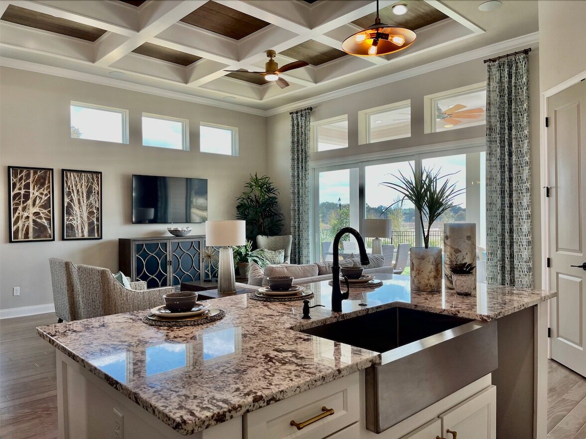 Open kitchen and living area
