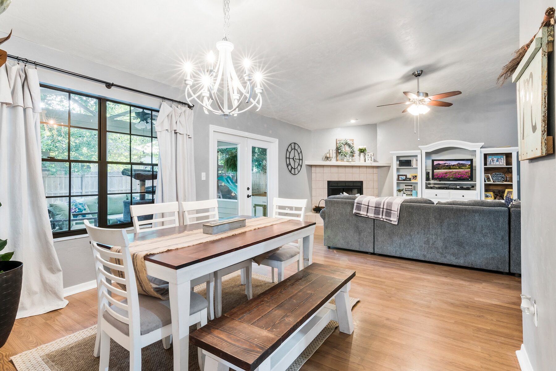 Open living and dining area in a Gainesville-area home